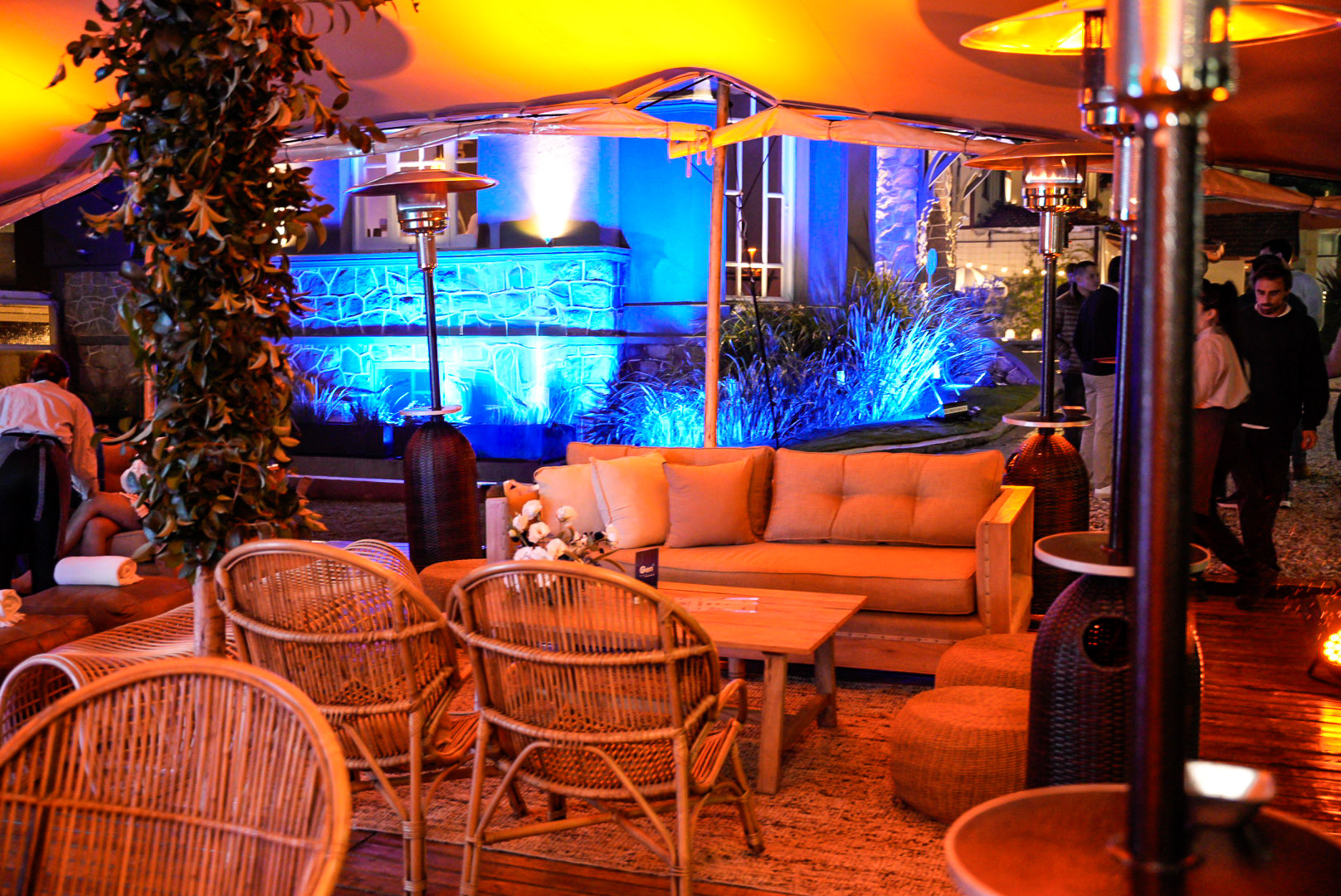 Evento nocturno en los jardines de La Olivia
